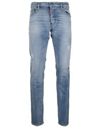 DSquared² - Jeans ,Blauw ,Katoen Knoop Jeans Met Distressed Details - Lyst