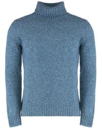 Moorer - Truien & Vesten ,Blauw ,Wol Heather Wol Kasjmier Coltrui Pullover - Lyst