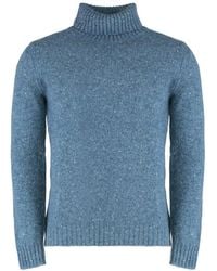 Moorer - Truien & Vesten ,Blauw ,Wol Heather Wol Kasjmier Coltrui Pullover - Lyst