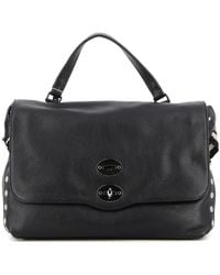 Zanellato - Schwarze leder-schultertasche mit twist-lock,schwarze leder umhängetasche mit drehverschluss - Lyst