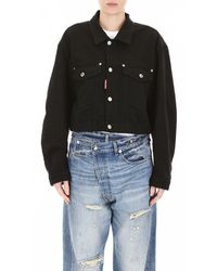 DSquared² Cropped Denim Jacket - Zwart