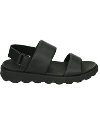 Geox - Schoenen ,Zwart ,Zwarte Leren Sandalen Stijlvol Model - Lyst