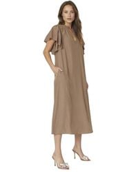co'couture - Kleedjes ,Bruin ,Midi Jurken - Lyst