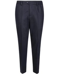 PT01 - Broeken ,Blauw ,Wol Pantalone Wol & Kasjmier Geborsteld Flanel - Lyst