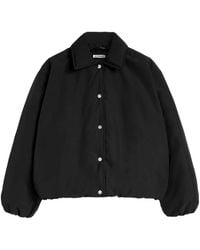 Jil Sander - Jassen ,Zwart ,Leer Technische Donsjas - Lyst