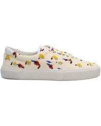 Saint Laurent - Printed Canvas Sneakers - Lyst