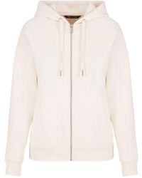 ARMANI EXCHANGE - Weißer kapuzenpullover mit reißverschluss - Lyst