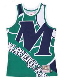 Mitchell & Ness - Fitness ,Blauw ,Polyester Dallas Mavericks Basketball Tank Top - Lyst