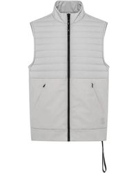 DUNO - Jassen ,Grijs ,Leer Gewatteerd Vest Met Rits Camo Stijl - Lyst