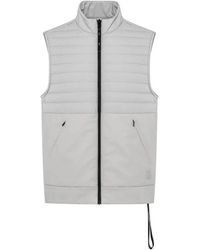 DUNO - Jassen ,Grijs ,Leer Gewatteerd Vest Met Rits Camo Stijl - Lyst
