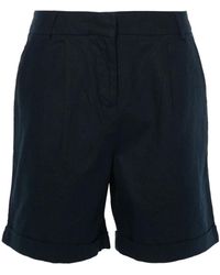 Barbour - Blaue leinen-baumwoll-shorts - Lyst