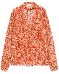 Liu Jo - Blumenmuster orangefarbene bluse - Lyst