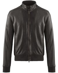 Bomboogie - Bomberjacke Aus Leder Friz - Lyst