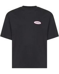 Jacquemus - Blauw Logo Patch Katoenen T-Shirt - Lyst
