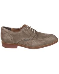 Mephisto - Dunkelbrauner wildleder schnürschuh - Lyst