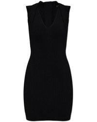 Balmain - Korte Grain De Poudre Jurk Met Ceintuur - Lyst