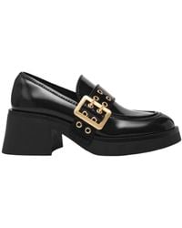 Steve Madden - Schwarze Loafer Mit Goldener Schnalle - Lyst