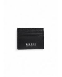 Guess - Accessoires ,Zwart ,Leer Zwarte Leren Portemonnee Met Binnenzakken - Lyst