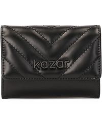 Kazar - Accessoires ,Zwart ,Leer Kleine Leren Portemonnee Met Gewatteerde Voorkant - Lyst