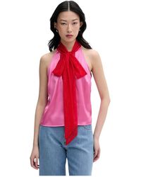 Never Fully Dressed - Satijnen Blouse Met V-Hals - Lyst
