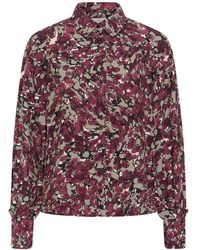Kaffe - Overhemden ,Paars ,Abstract Animal Shirt - Lyst