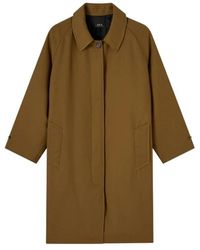 A.P.C. - Jassen ,Bruin ,Katoen Hugo Mac Coat - Lyst