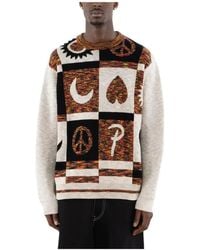 PATTA - Truien & Vesten ,Veelkleurig ,Rayon Jacquard Gebreide Trui - Lyst