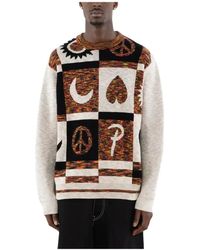 PATTA - Truien & Vesten ,Veelkleurig ,Rayon Jacquard Gebreide Trui - Lyst