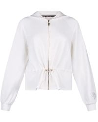 Liu Jo - Hoodies & Sweatvesten ,Wit ,Katoen Neoprene Zip Hoodie - Lyst