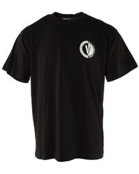 Versace - Tops ,Zwart ,Katoen Zwart Katoenen T-Shirt Voor - Lyst