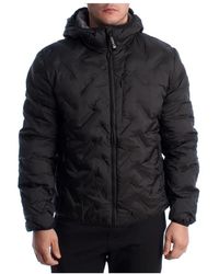 U.S. POLO ASSN. - Jassen ,Zwart ,Polyester Gewatteerde Jas Met Capuchon - Lyst