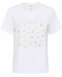 Part Two - Weißes Stickerei-T-Shirt Mit Kurzen Ärmeln - Lyst