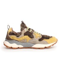 Flower Mountain - Braune sneakers mit gelbem wildleder - Lyst