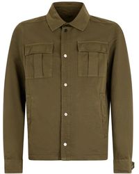 Herno - Jassen ,Groen ,Katoen Shirt Met Opgezette Zakken - Lyst