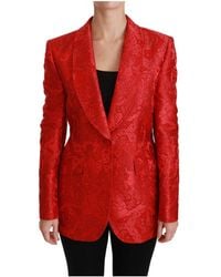 Dolce & Gabbana - Rode Bloemen Angel Blazer Jas Jas - Lyst