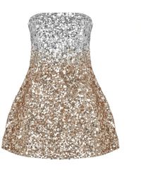 retroféte - Goldenes Pailletten Ärmelloses Kleid - Lyst