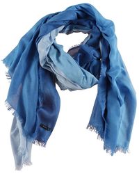 Faliero Sarti - Blauer seidenfransenschal - Lyst
