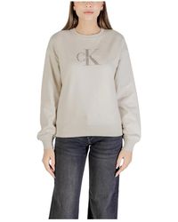 Calvin Klein - Hoodies & Sweatvesten ,Katoen Minimalistische Franse Sweatshirt Ls Monologo - Lyst
