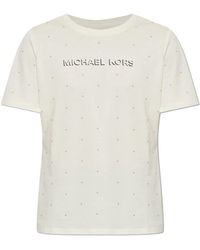 Michael Kors - Tops ,Katoen T-Shirt Met Studs - Lyst