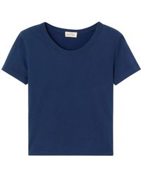 American Vintage - Navy kurzarm rundhals t-shirt - Lyst