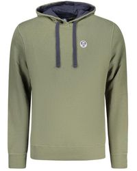 North Sails - Hoodies & Sweatvesten ,Groen ,Katoen Hoodie Met Lange Mouwen, Logo En Applicatie - Lyst