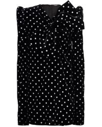 Balmain - Glitter En Bow Velvet Mini Dress - Lyst