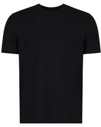 Slowear - Geribbelde Ronde Hals Katoenen T-Shirt - Lyst