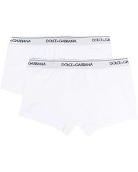 Dolce & Gabbana - Ondergoed ,Wit ,Katoen Stretch Cotton Regular-Fit Boxers Twee-Pack - Lyst