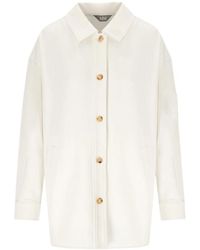Max Mara - Jassen ,Wit ,Katoen Comma Shirt Jacket - Lyst