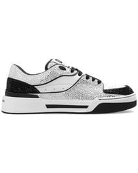 Dolce & Gabbana - New Roma Sneakers Verfraaid Met Stras - Lyst