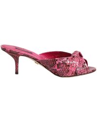 Dolce & Gabbana - Rosa Pythonleder Absatzsandalen - Lyst