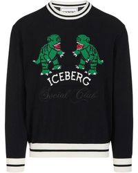 Iceberg - Katoenen Trui Met Ronde Hals En Drakeninleg - Lyst