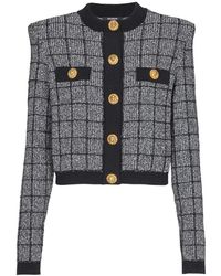 Balmain - Truien & Vesten ,Zwart ,Tweed Lichtgewicht Tweed Vest - Lyst