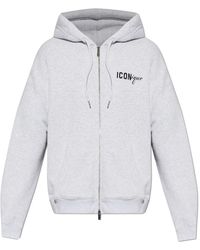 DSquared² - Hoodies & Sweatvesten ,Grijs ,Logo Sweatshirt - Lyst